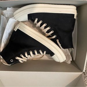 Rick owens hightop canvas sneakers